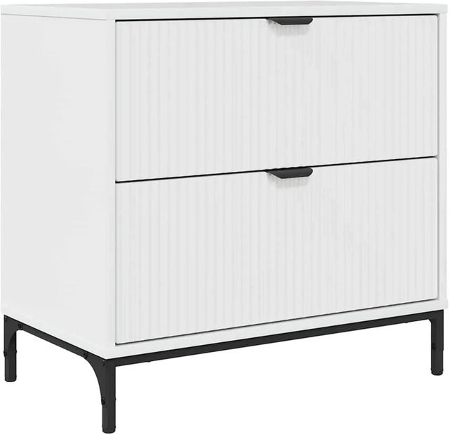 vidaXL Nachttisch in Hochglanz Weiß aus Holzwerkstoff, B/T/H: 63,5 x 36 x 61 cm - Bild 1