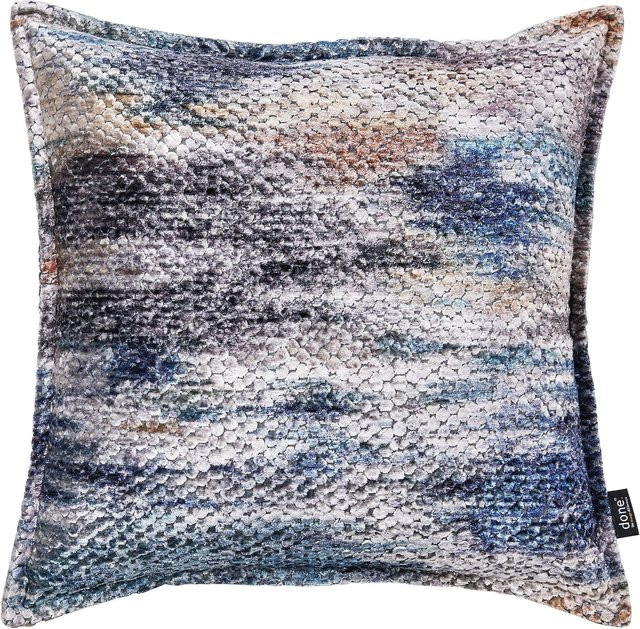 DONE Kissenhülle Glam Colour aus Samt in Blau und Multicolour, quadratisch - Bild 1