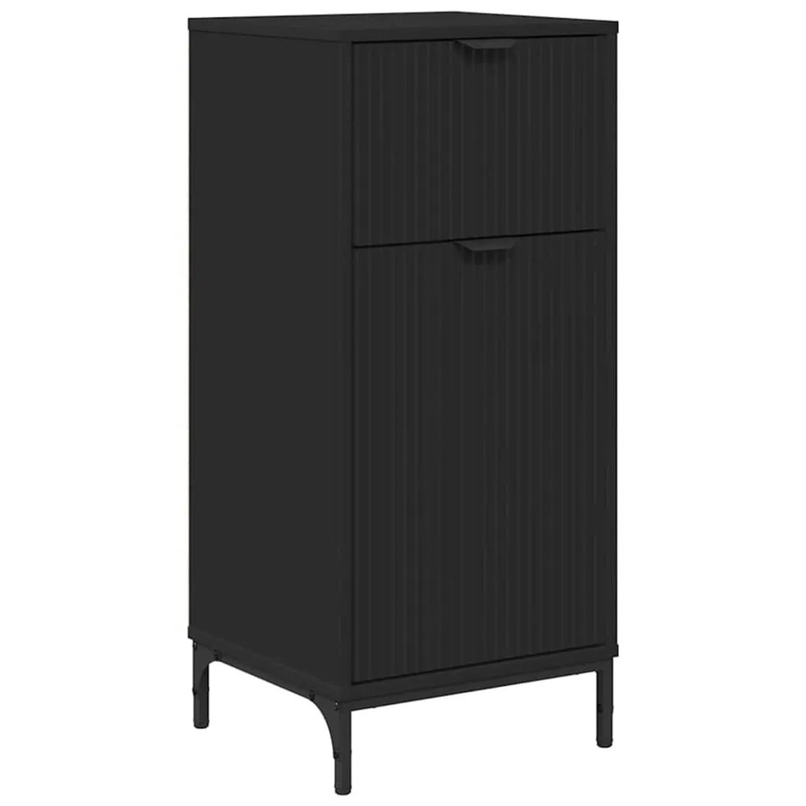 vidaXL Badezimmerschrank mit Schubladen in Schwarz, modern und matt, B/T/H: 39,5 x 36,0 x 88,0 cm - Bild 2