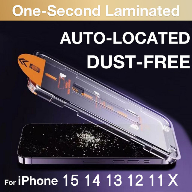 miaotiemo Displayschutz aus gehärtetem Glas für iPhone 16 15 14 13 12 11 Pro Max Plus XR XS X in Transparent mit Installations-Kit - Bild 1