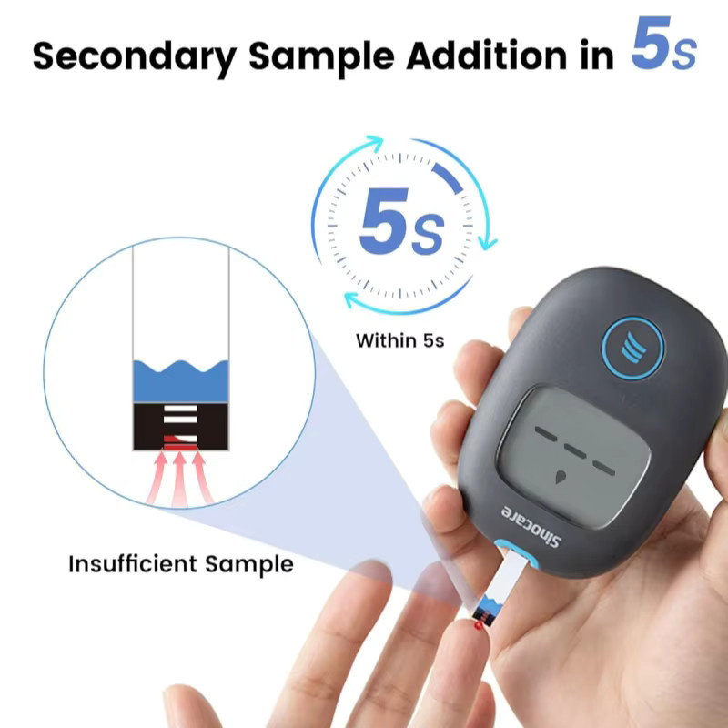 Sinocare Safe AQ Air Blutzuckermessgerät Diabetes Bluetooth Glukometer-Set mit Teststreifen und Lanzetten - Bild 2