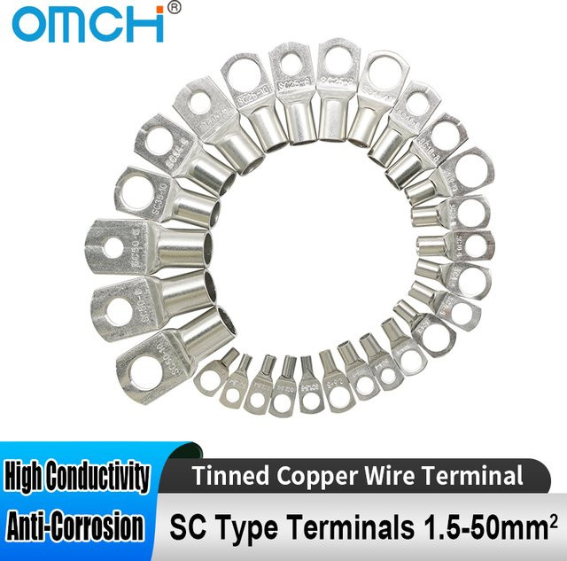 OMCH SC Typ Kabelschuhe Crimp-Anschlüsse für Schweißkabel 1,5-50mm2 - Bild 1