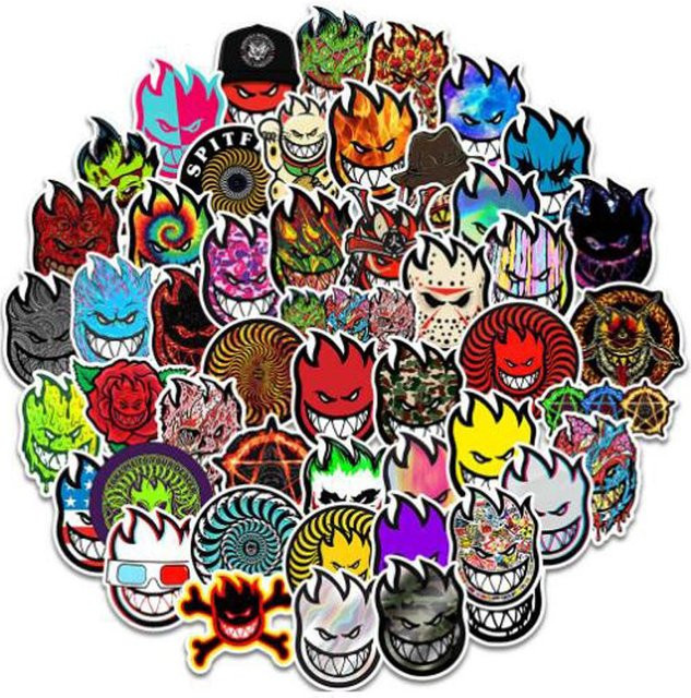 Spitfire Dark Skull Style Horror Comic Aufkleber, 50 Stück - Bild 1