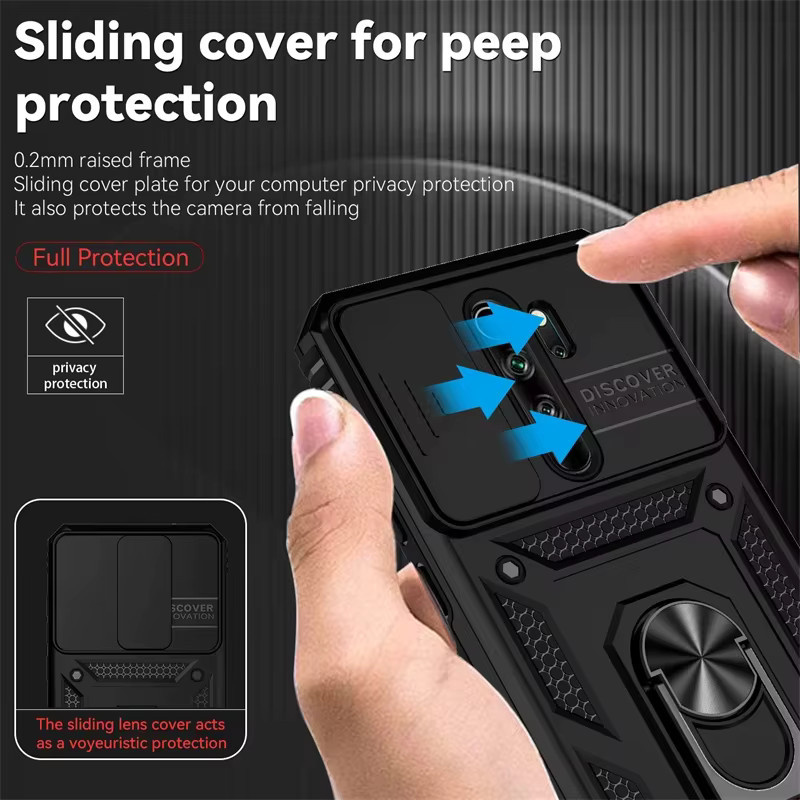 Xiaomi Heavy Duty Schutzhülle mit Ständer für Redmi Note 8 9 10 Pro 9s 10s 10A 10C 9A 9C NFC in Schwarz und Grün - Bild 4