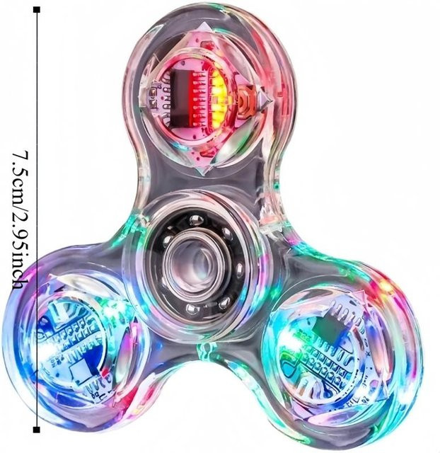 Topmix Fidget Spinner, LED-Licht, Leuchtender Handkreisel, gray - Bild 1