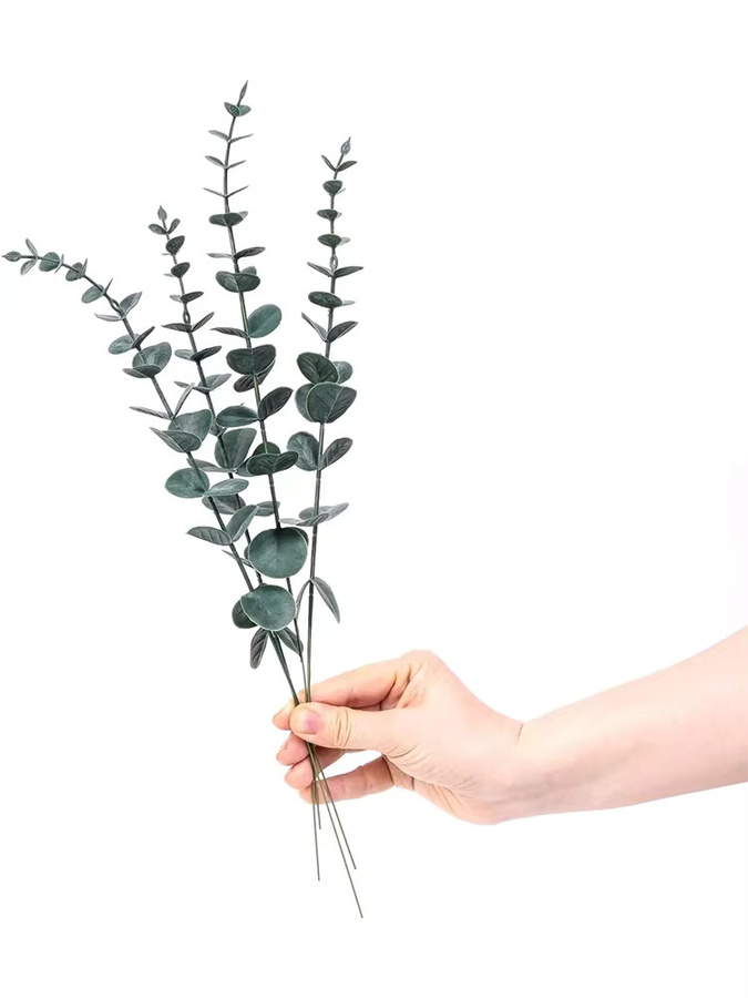 Künstliche Eukalyptus Blätter in Grün für Tischdekoration, Hochzeiten und Garten-Deko (10 Stück) - Bild 3