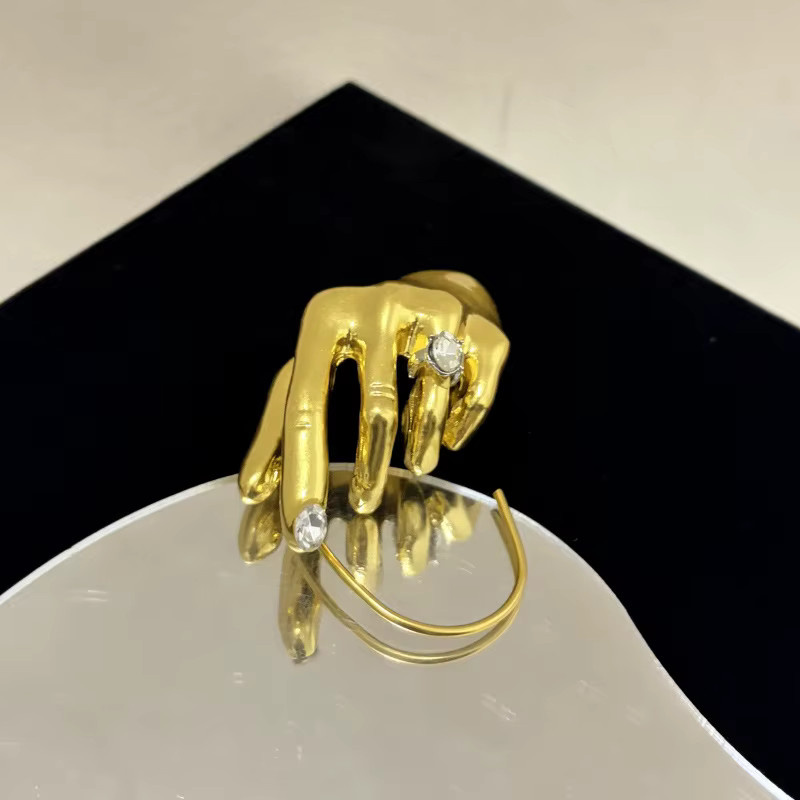 Nunqiao Ohrstecker Metall, Gold, Kristall, Damen - Bild 5
