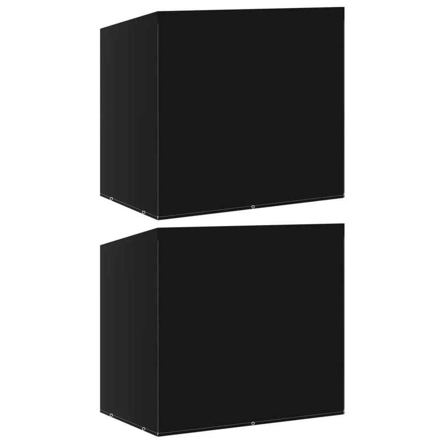 vidaXL Hollywoodschaukel-Abdeckungen 2er-Set in Schwarz mit 6 Ösen, B/T/H: 135 x 105 x 175 cm - Bild 2