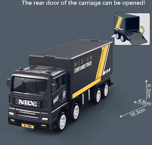 Fashnics Simulation Transporter Container LKW, Spielzeug Fahrzeug, 1:32, ab 4 Jahren - Bild 1