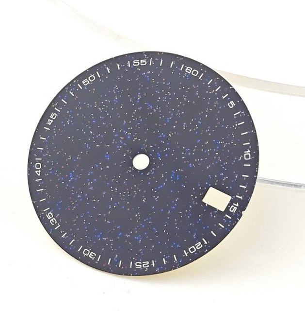 CAOWTAN Zifferblatt, Blauer Sternenhimmel, Arabisch, 28,5 mm, Edelstahl, Silber - Bild 1