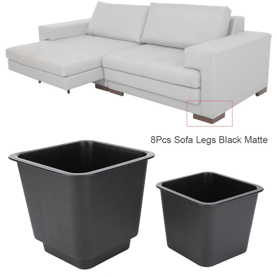 8 Stück Sofabeine von aimo aus Kunststoff in Schwarz Matt als rutschfestes Möbelzubehör für Schrank und Sofa - Bild 4