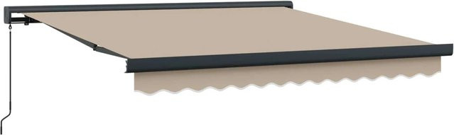 Einziehbare Markise vidaXL in Beige aus Polyester und Metall, B: 350 cm, T: 250 cm - Bild 1