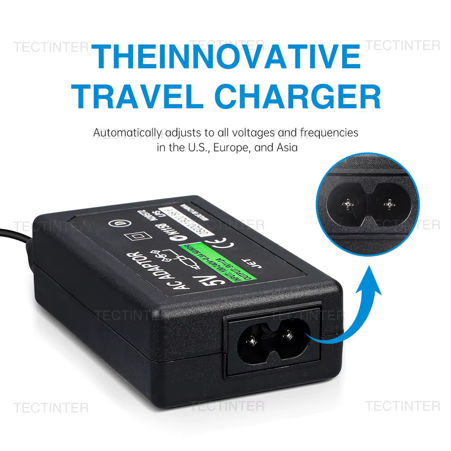 Sony AC Adapter Netzteil mit EU-Stecker für PSP 1000 2000 3000 PlayStation Zubehör, Schwarz - Bild 3