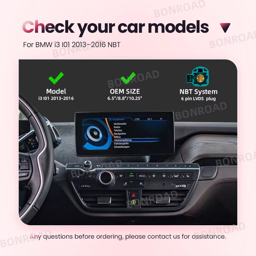 BONROAD Wireless CarPlay und Android Auto Interface Adapter für BMW i3 I01 NBT-System mit AirPlay, Mirror Link, Bluetooth und GPS-Modul in Schwarz - Bild 2