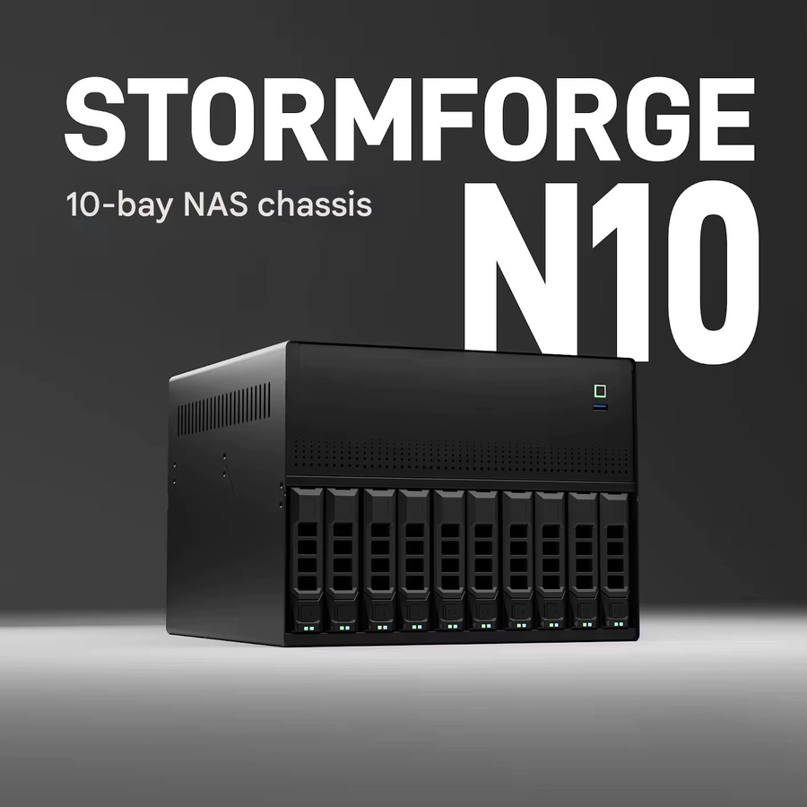 VBNM NAS-Servergehäuse in Schwarz mit 10 HDD-Einschüben, MATX-Chassis aus 0,8mm verzinktem Stahl mit SATA und SAS Hot-Swap Backplane für 2,5 und 3,5 Zoll Festplatten - Bild 5
