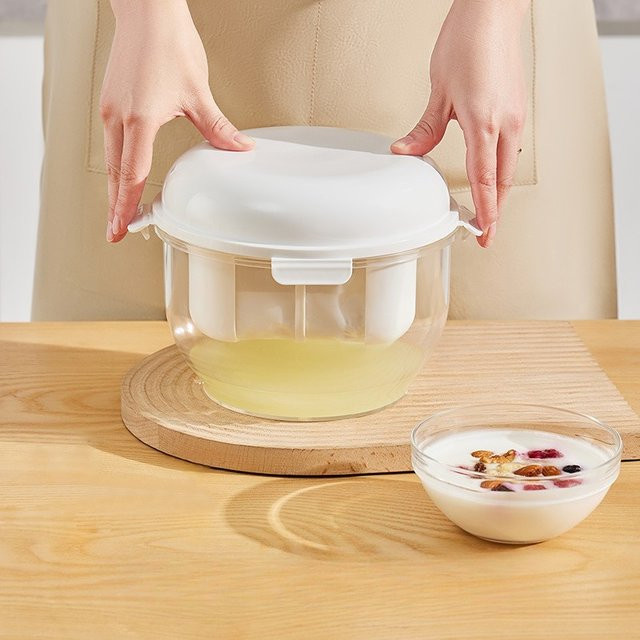 PDQ Joghurt-Reißentrenner mit feinmaschigem Siebfilter aus Kunststoff, rund, Durchmesser: 20,5 cm, Höhe: 16,0 cm - Bild 1