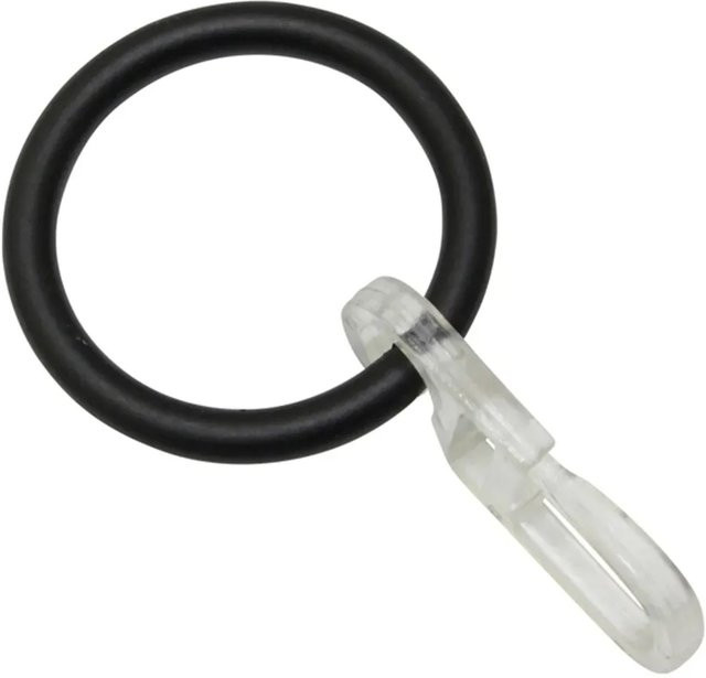 Gardinia Gardinenringe Kos für Ø 27 mm, Schwarz, 6er Pack - Bild 1