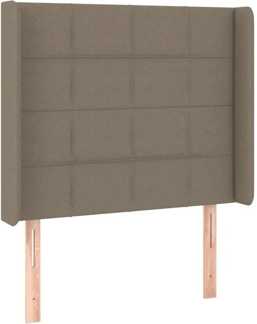 vidaXL LED Kopfteil in Taupe mit USB-Ladeport und integrierter Beleuchtung, Breite: 103 cm, Tiefe: 16 cm, Höhe: 118 bis 128 cm - Bild 1