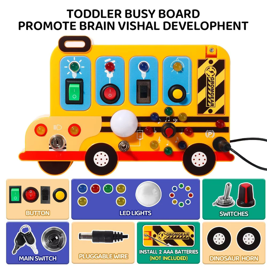 Kmoist Montessori LED-Licht-Busy-Board, Lernspielzeug, Bunt / Mehrfarbig - Bild 5