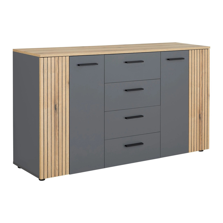 Mömax Kommode modern in Anthrazit und Eichefarben - Bild 2