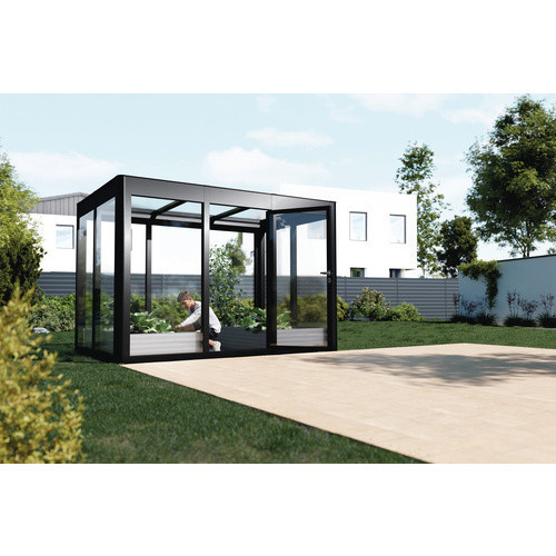 SunElements Gewächshaus SunGarden Infinity 3.2 in Anthrazit-Metallic, B/T/H: 338 x 150 x 229 cm mit Acrylglas und integriertem Dachrinnensystem - Bild 5
