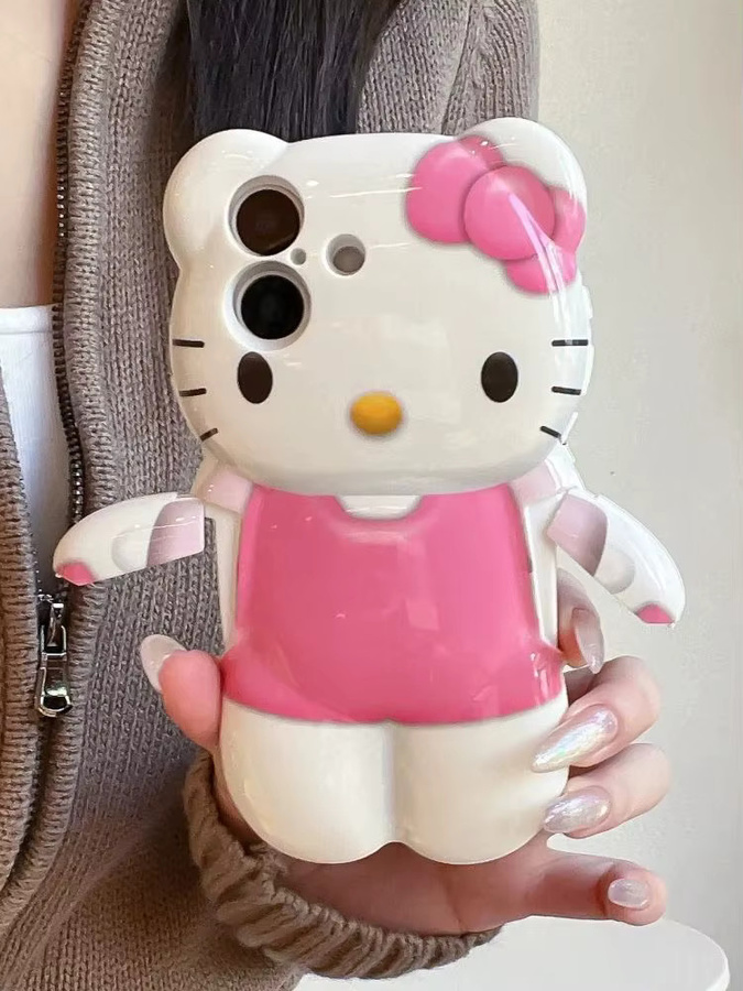 Sanrio KT Bär Silikon Handyhülle in Pink für iPhone Modelle, stoßfeste Hard Cover Schutzhülle - Bild 5
