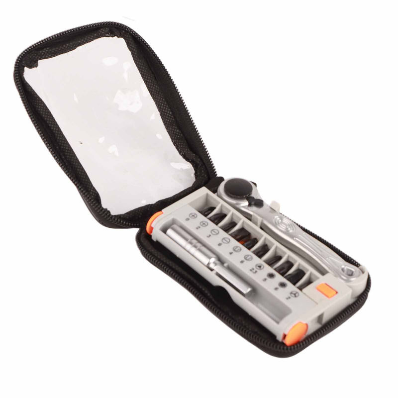 Fishine 12 in 1 Tragbares Mini Schnellratsche Steckschlüssel und Schraubendreher-Bits Set aus Edelstahl in Grau - Bild 2