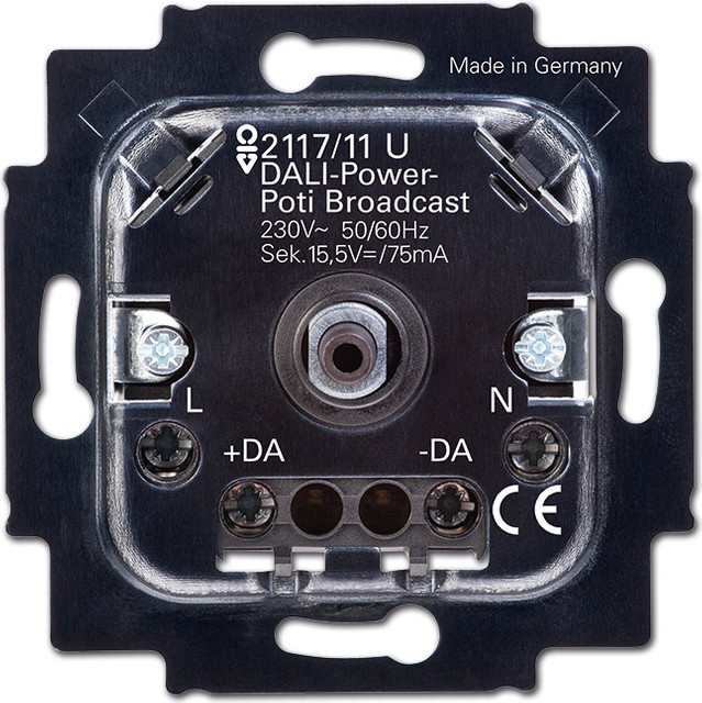 Busch-Jaeger DALI-Potenziometer-Einsatz Dimmer mit integriertem Netzteil Schwarz 2117/11 U - Bild 1