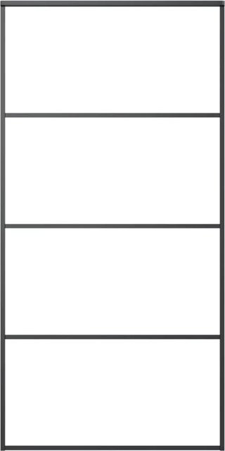vidaXL Schiebetür aus Aluminium und ESG Glas in Schwarz, B/H: 102,5 x 205 cm - Bild 1