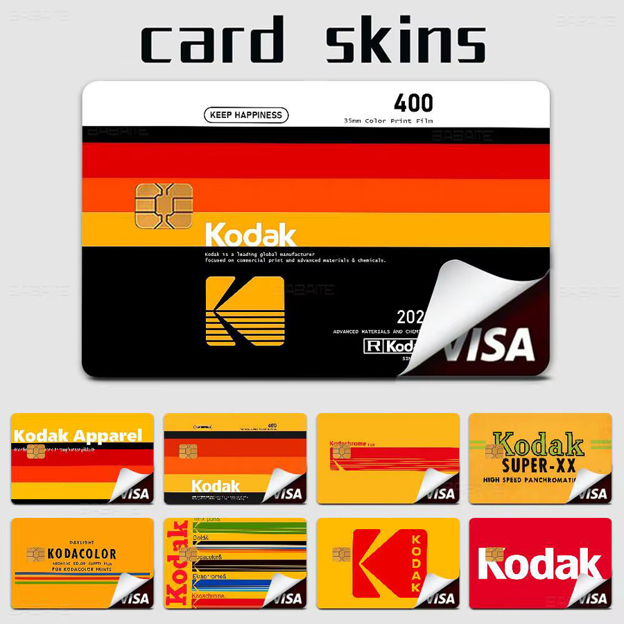 Kodak Kamera Motiv Kreditkarten Aufkleber Multicolor wasserfest und kratzfest für VISA-Bankkarten und Transportkarten - Bild 5