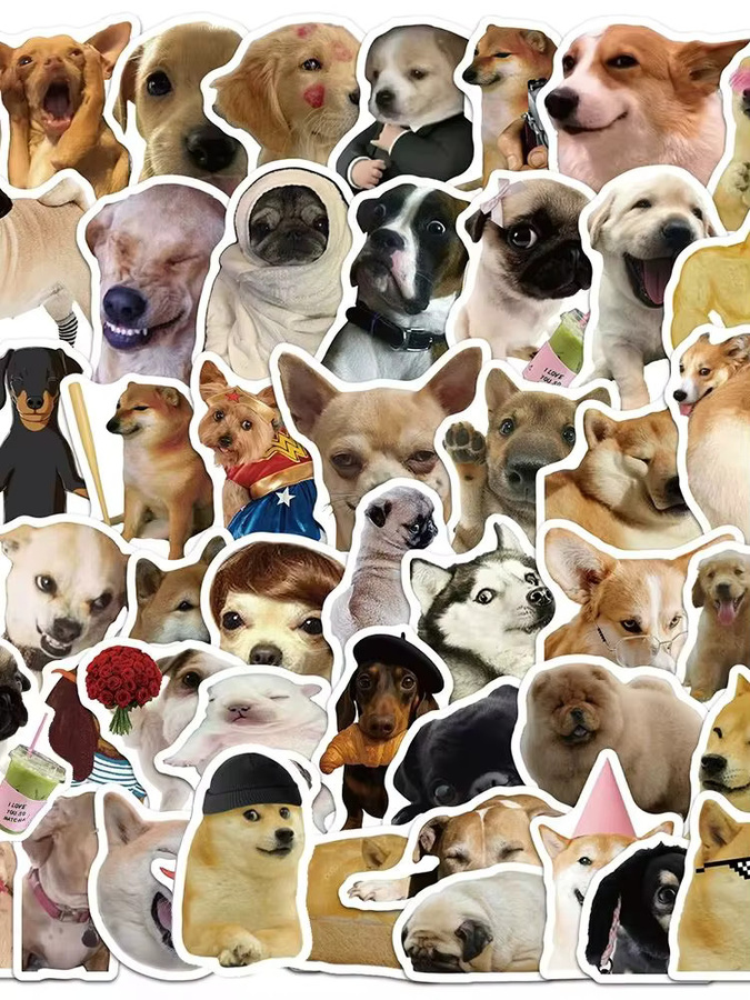 Rspctou Hunde-Meme-Aufkleber, Cartoon-Tier-Welpen-Expressions-Sticker, multicolor, 10-teiliges Set - Bild 6