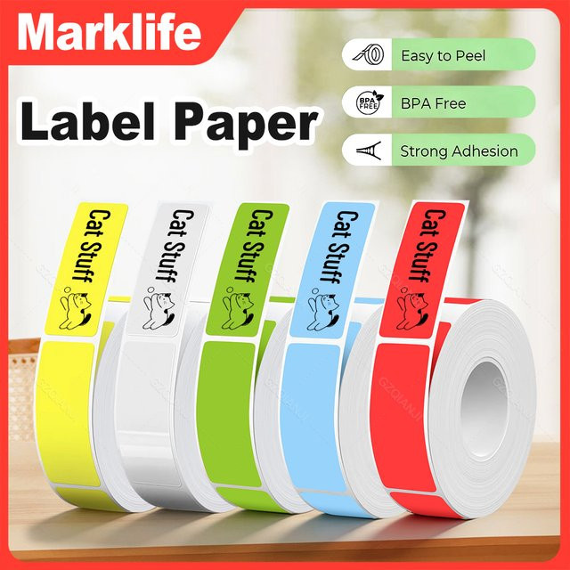 Marklife Selbstklebendes Thermoetikettenband für Thermoetikettendrucker P15, P12, D30, M110, M220 und M1 - Bild 1