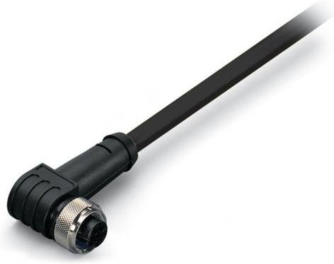 WAGO Sensor-Aktor-Steckverbinder 756-5302/050-100, konfektioniert M12 Buchse gewinkelt, 3-polig, schwarz, Länge: 10,00 m - Bild 1