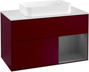V&B Finion Waschtischunterschrank mit Wandbeleuchtung, Breite: 100 cm, Farben: Weiß und Anthrazit - Bild 1