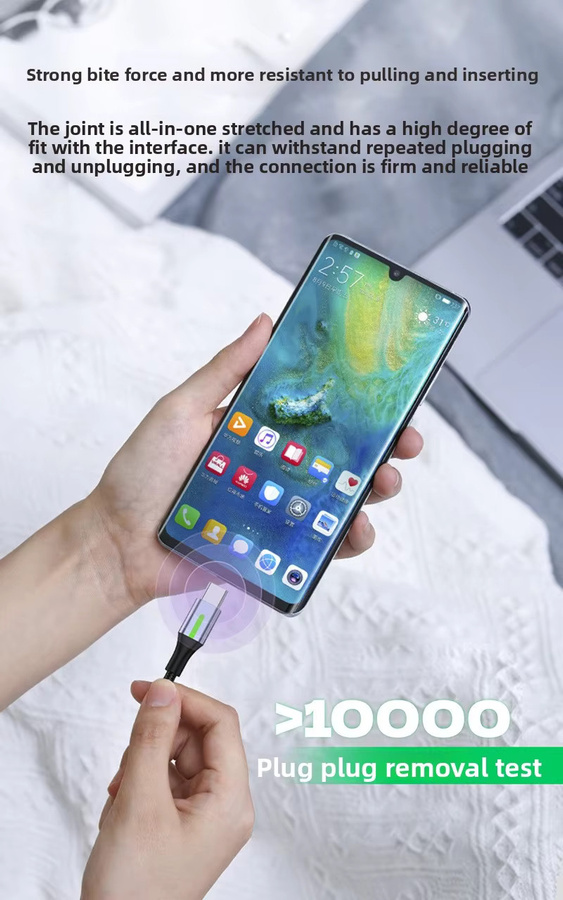 NNBILI USB-A auf USB-C Datenkabel 66W Schnellladekabel in Schwarz - Bild 5