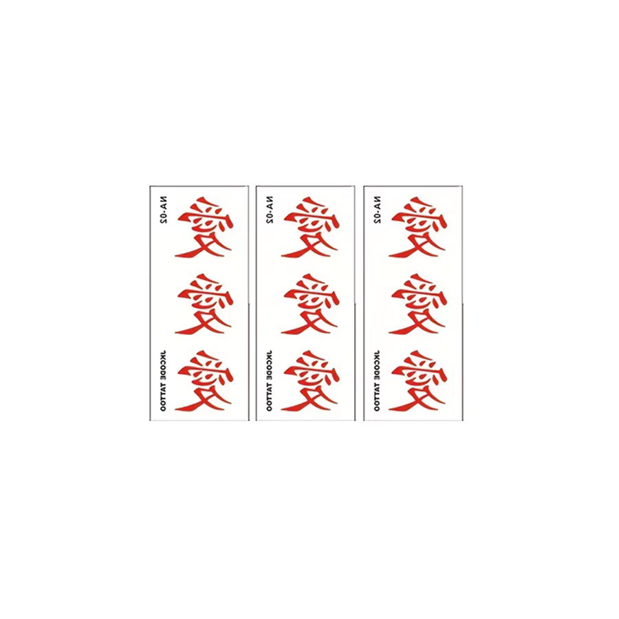 JKCODE TATTOO Design-Tattoo-Aufkleber Love, Rot, wasserfest - Bild 3