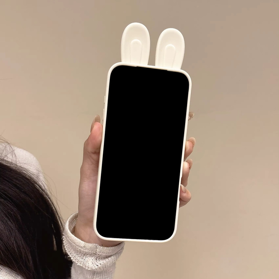 Niedrige 3D-Hasenohren Handyhülle für Apple iPhone 17 16 15 Pro Max, weiche und stoßfeste Schutzhülle - Bild 3