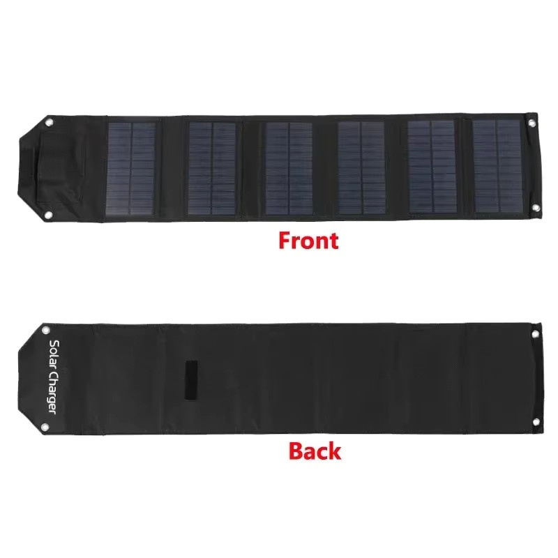 ZRGAE Zusammenklappbares Solarpanel-Solarladegerät mit 100 W und USB-Anschluss für Outdoor, Camping und Wandern inklusive Kabel - Bild 2