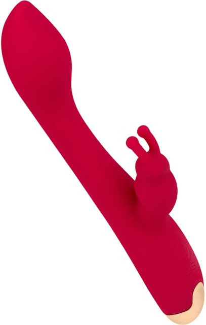 Zarter Rabbitvibrator aus Silikon in Rot und Gold, Länge: 17,5 cm - Bild 1