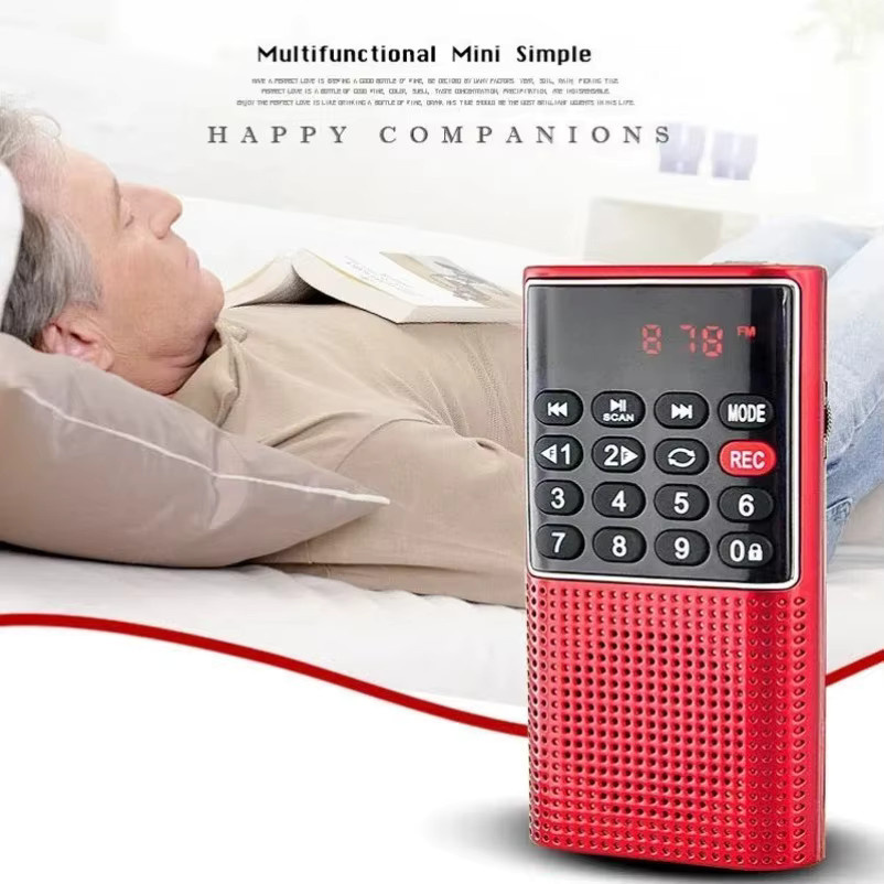 VIKEFON Tragbares Mini-FM-Radio und kabelloser Lautsprecher in Schwarz mit MP3-Player, Aufnahmefunktion, Freisprechfunktion sowie TF-Karten- und USB-Unterstützung - Bild 2