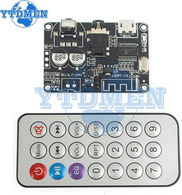 YTDMEN Bluetooth 5.0 Audio Modul XY-WRBT Verlustfreier Decoder mit Fernbedienung und Lautstärkeregler, Schwarz - Bild 1