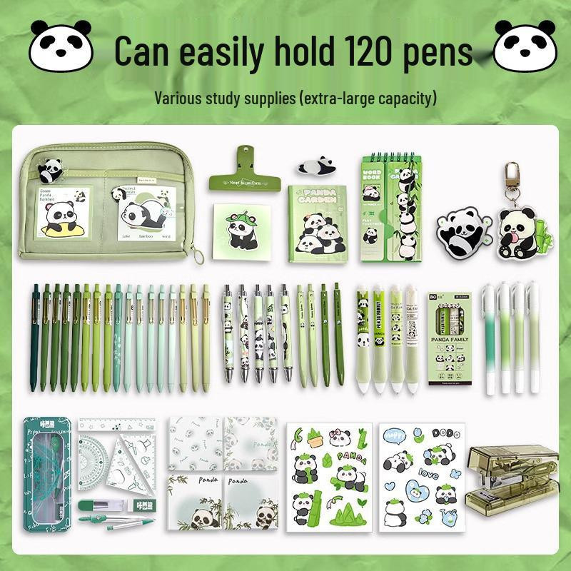 Got Now Panda 12-Fächer-Federmäppchen aus Segeltuch für Jungen und Mädchen - Bild 4
