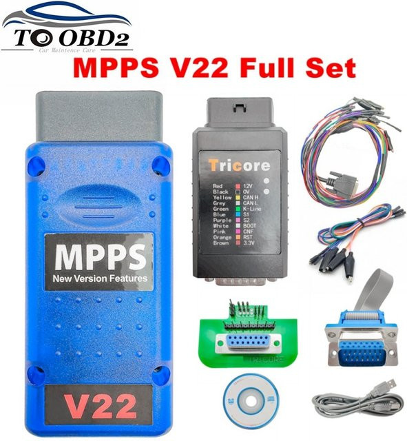 MPPS V22 OBD2 ECU Programmierer mit Breakout Tricore Kabel für Chip Tuning und lebenslange Nutzung - Bild 1