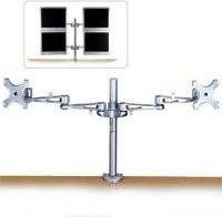 Lindy Dual Adjustable LCD Arms Monitorhalterung für 2 Displays in Silber, Bildschirmgröße: 35,6 - 50,8 cm, VESA: 75 x 75 mm und 100 x 100 mm, Stangenbefestigung - Bild 1