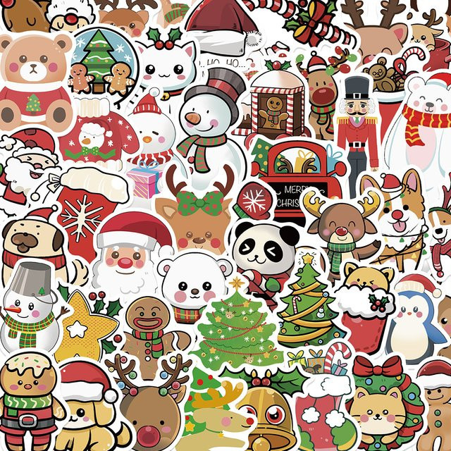 Kawaii Cartoon Weihnachten Santa Claus Graffiti Aufkleber, 10-teiliges Set - Bild 1
