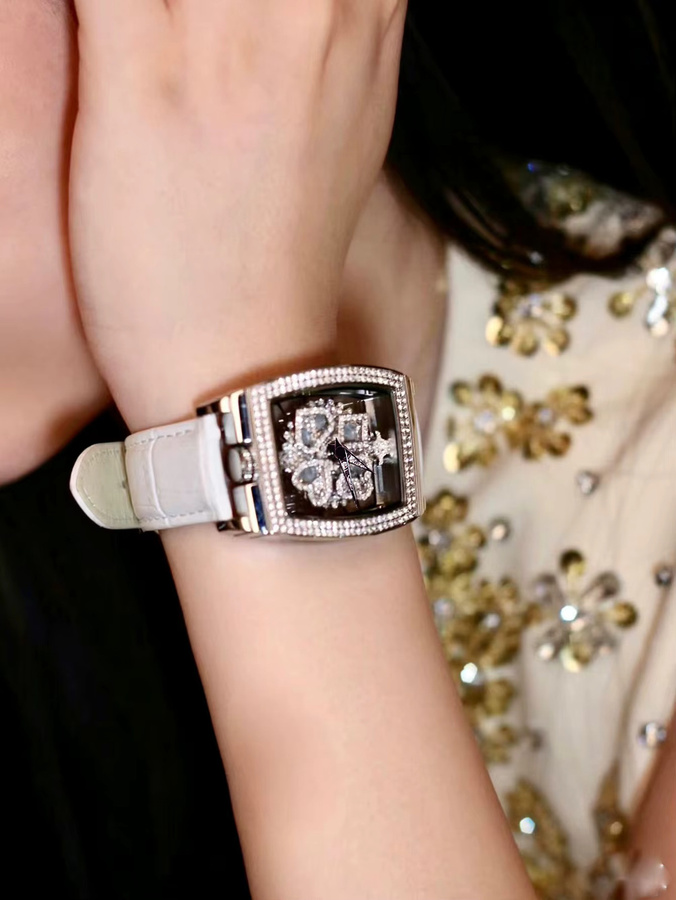 LSVTR Armbanduhr Quarz, Diamant, Weiß, Leder, Damen - Bild 5