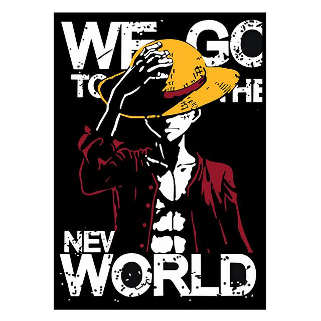 One Piece Anime Wandbild Luffy Wanted Fighting Leinwand Kunstdruck für dein Zuhause, B: 70 cm, H: 100 cm, Mehrfarbig - Bild 3