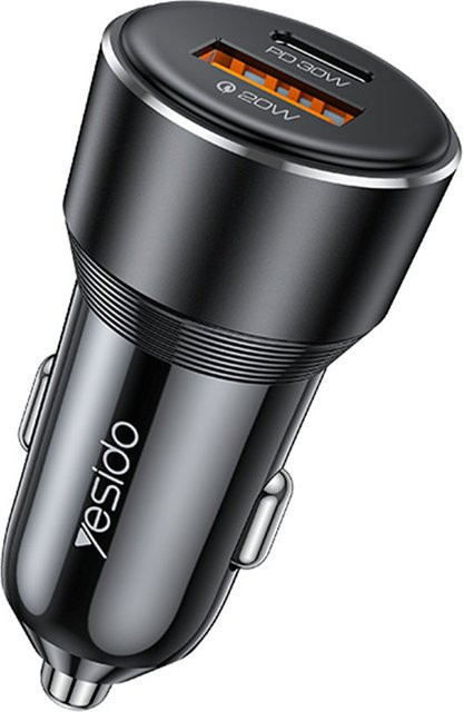 Yesido Auto-Ladegerät Y64 mit 50W und 3A, 1 x USB-A und 1 x USB-C, Schwarz - Bild 1
