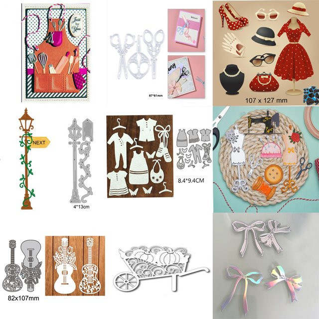 Metall Schneidwerkzeug für Scrapbooking und Papierhandwerk in Silber als Stanz- und Prägeschablone - Bild 1