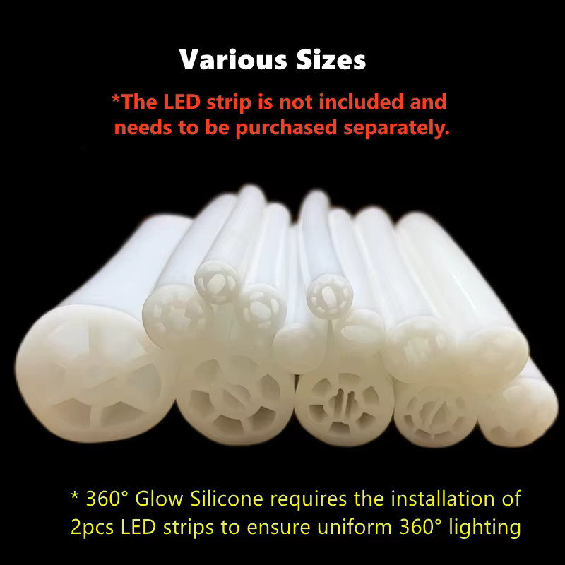 Khelse LED Silikonstreifen Weiß, Flexibler Rund-Neonstreifen mit 360-Grad-Leuchtkraft, IP65 Outdoor-LED Bandlampe für minimalistische lineare Beleuchtung - Bild 4